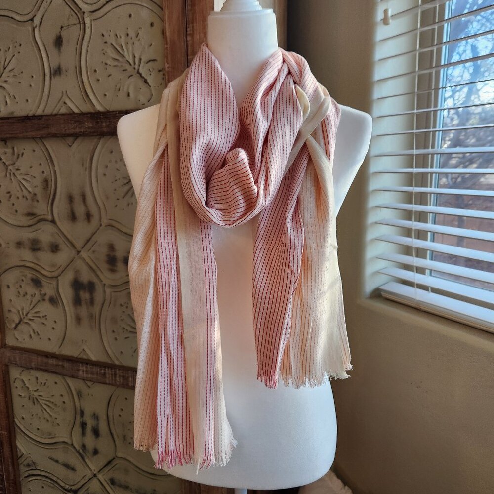 Bloom & Give 100% Organic Cotton Shawl in Cream and Pink